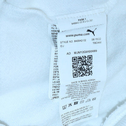 Womens UK Size S Puma White Pullover Hoodie