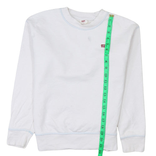 Womens UK Size 2XS Levi's White Pullover Sweatshirt