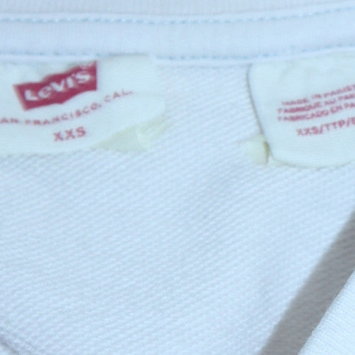 Womens UK Size 2XS Levi's White Pullover Sweatshirt
