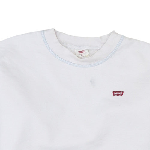 Womens UK Size 2XS Levi's White Pullover Sweatshirt