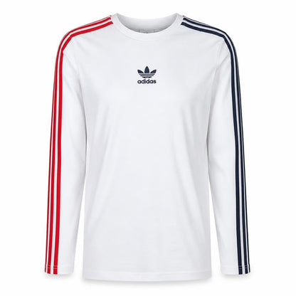 Adidas Mens White Long Sleeve Crew Neck Pullover T-Shirt XS