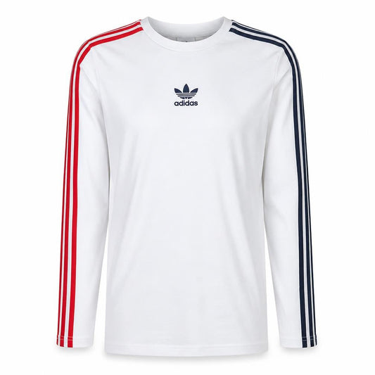Adidas Mens White Long Sleeve Crew Neck Pullover T-Shirt XS