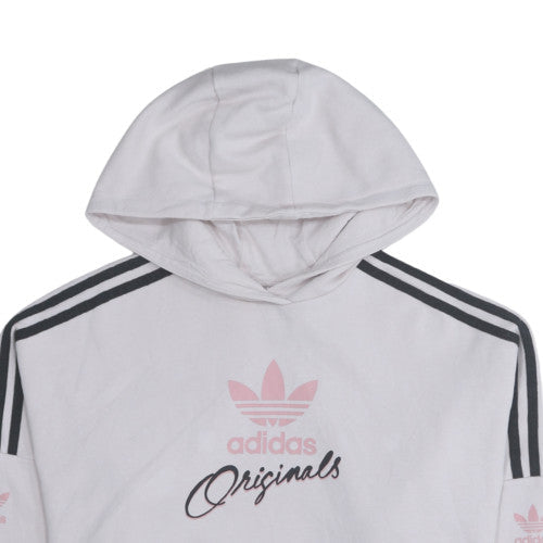 Teens UK Size 8 Adidas White Pullover Hoodie