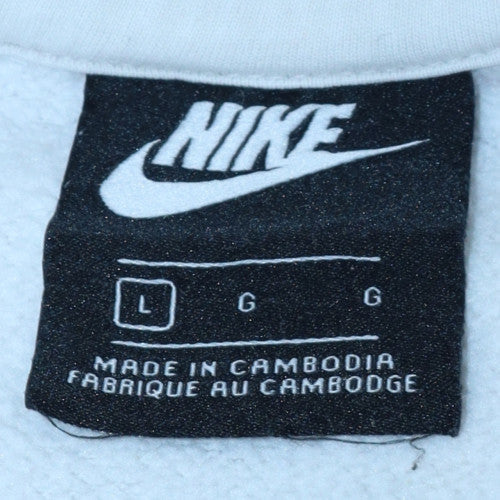 Mens UK Size L Nike White Pullover Hoodie