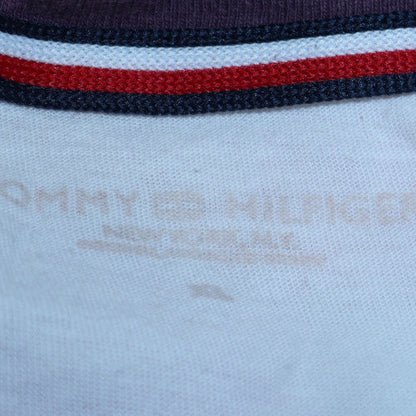 Tommy Hilfiger Men's White Crew Neck Logo Tape T-Shirt Size M