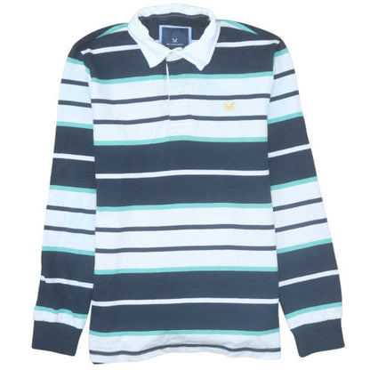 Crew Clothing Company Men's Multicoloured Striped Long Sleeve Polo Shirt Size M