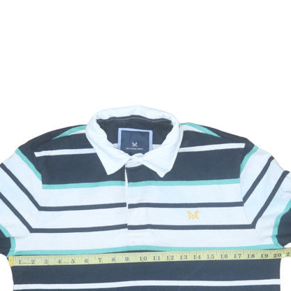 Crew Clothing Company Men's Multicoloured Striped Long Sleeve Polo Shirt Size M