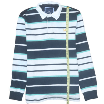 Crew Clothing Company Men's Multicoloured Striped Long Sleeve Polo Shirt Size M