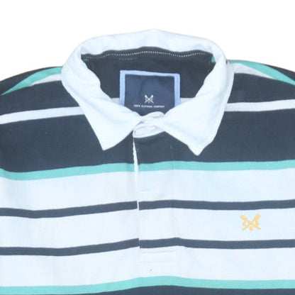 Crew Clothing Company Men's Multicoloured Striped Long Sleeve Polo Shirt Size M