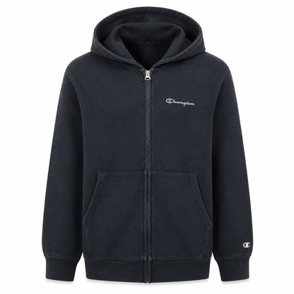 Champion Boys Black Full Zip Hoodie XL 13-14 Years Cotton Blend Logo