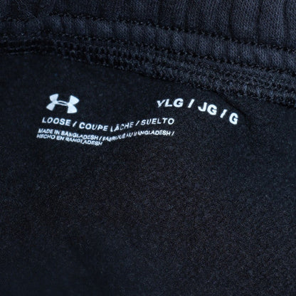 Under Armour Boys Black Jogger Sweatpants Size 158 Elastic Waist Casual