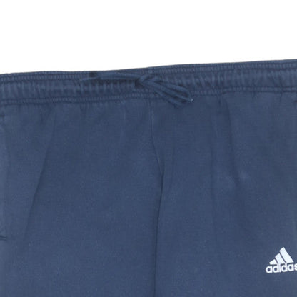 Adidas Women's Blue Jogger Sweatpants L Elastic Waist Fleece