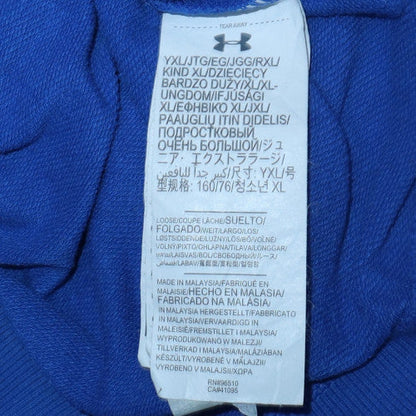 Under Armour Boys Blue Pullover Hoodie YXL Loose Fit Sportswear