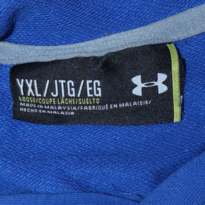 Under Armour Boys Blue Pullover Hoodie YXL Loose Fit Sportswear