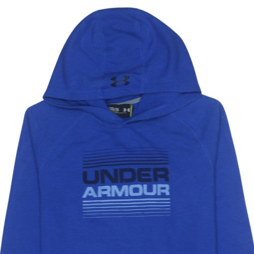 Under Armour Boys Blue Pullover Hoodie YXL Loose Fit Sportswear