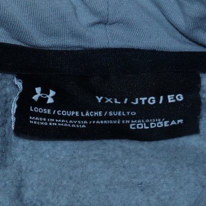 Under Armour Boys Grey Pullover Hoodie YXL ColdGear Loose Fit
