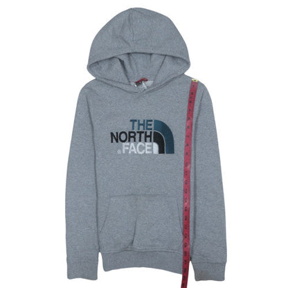 The North Face Boys Grey Pullover Hoodie L Cotton Blend Logo Design
