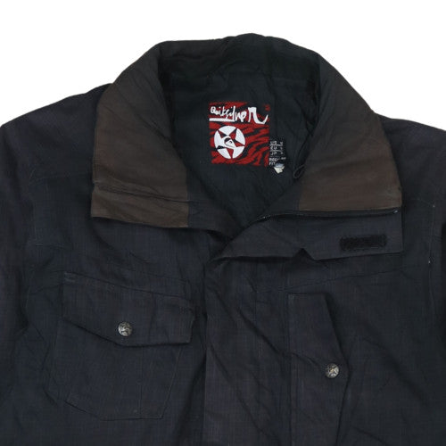 Quiksilver Men's Black L Military Style Cotton Twill Jacket