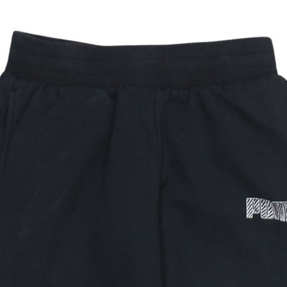 Puma Women's Black Jogger Trousers Size S Fleece Elastic Waist
