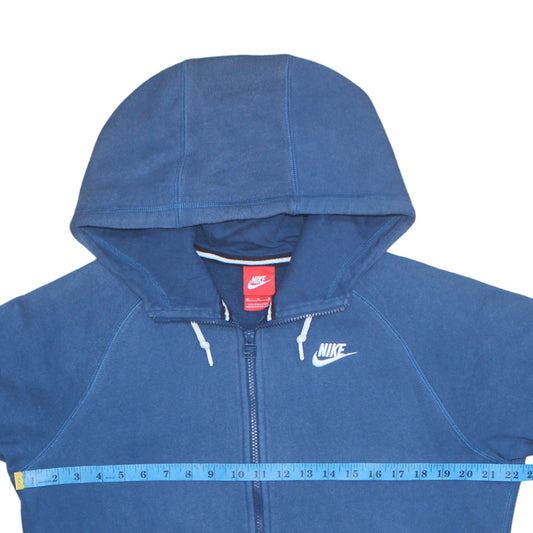 Mens UK Size M Nike Blue Full Zip Hoodie
