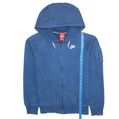 Mens UK Size M Nike Blue Full Zip Hoodie
