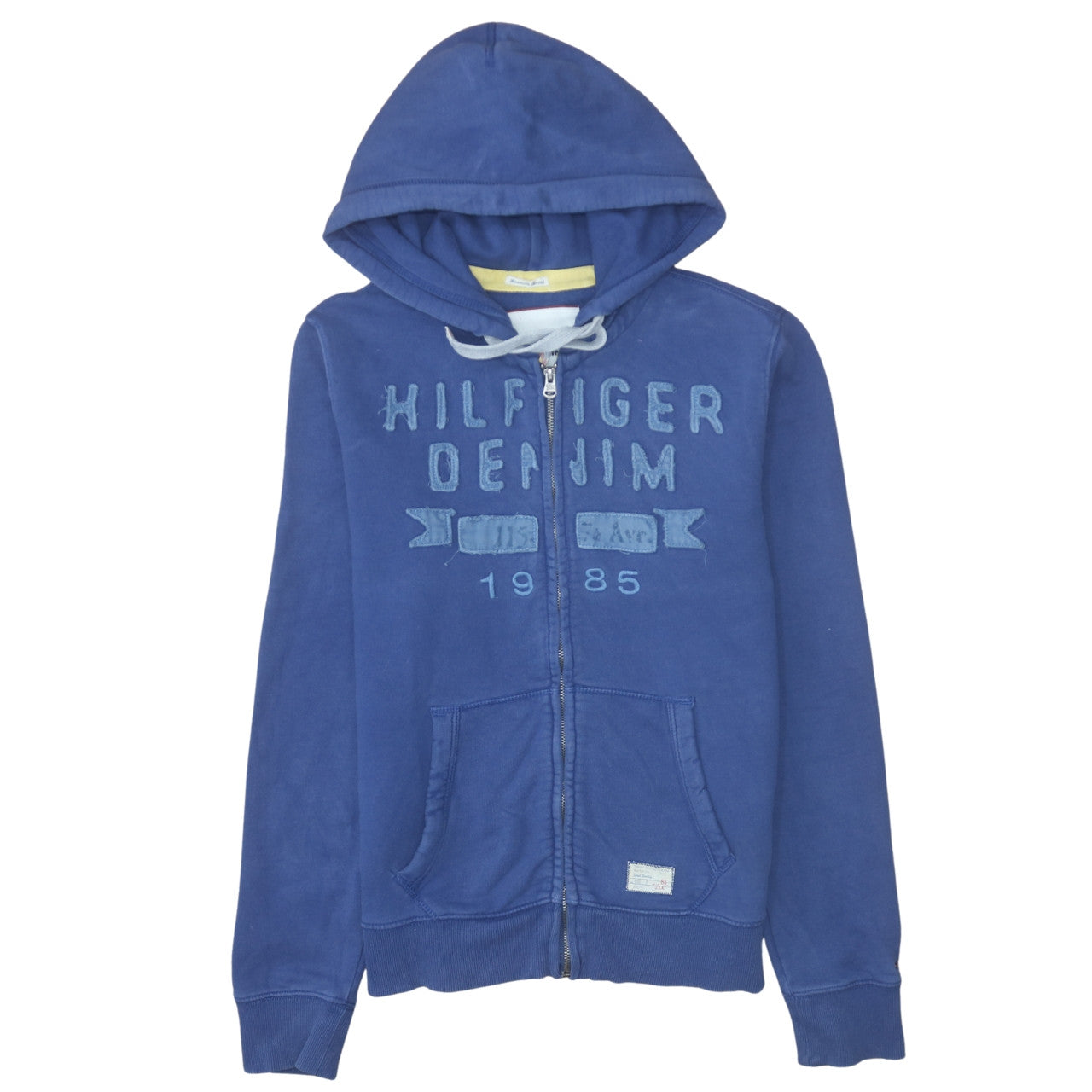 Mens UK Size M Hilfiger Denim Blue Full Zip Hoodie