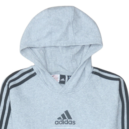 Adidas Boys Grey Pullover Hoodie 15-16 Years Classic Fit Sportswear