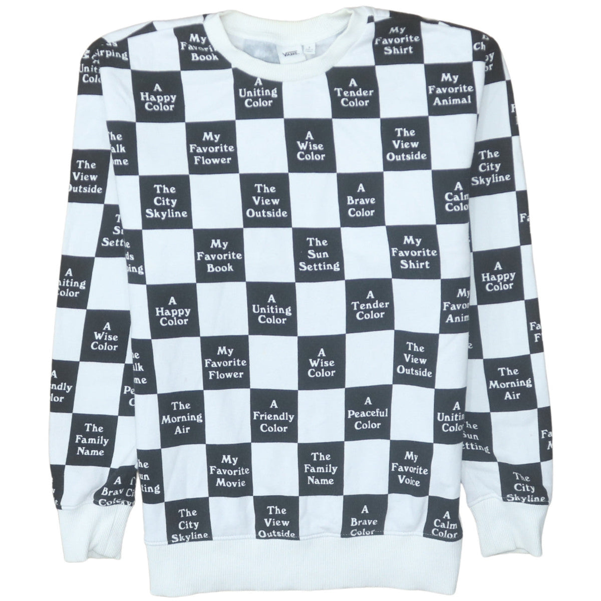 Mens UK Size S Vans BlackWhite Pullover Sweatshirt