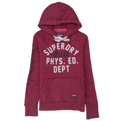 Womens UK Size S Superdry Red Pullover Hoodie