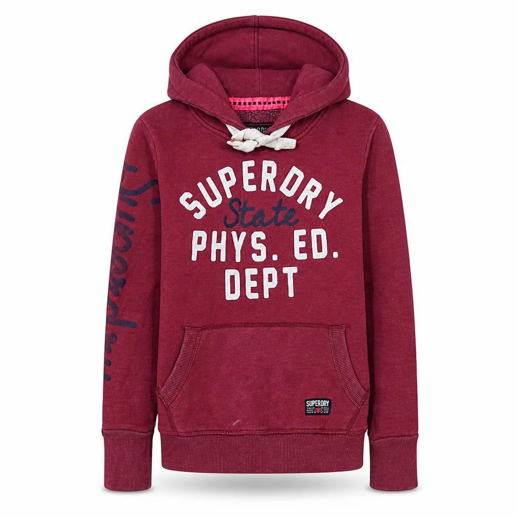 Womens UK Size S Superdry Red Pullover Hoodie