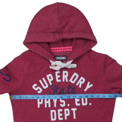 Womens UK Size S Superdry Red Pullover Hoodie