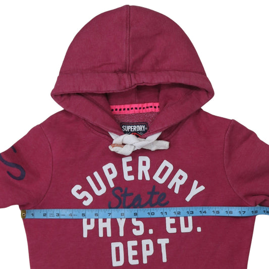 Womens UK Size S Superdry Red Pullover Hoodie