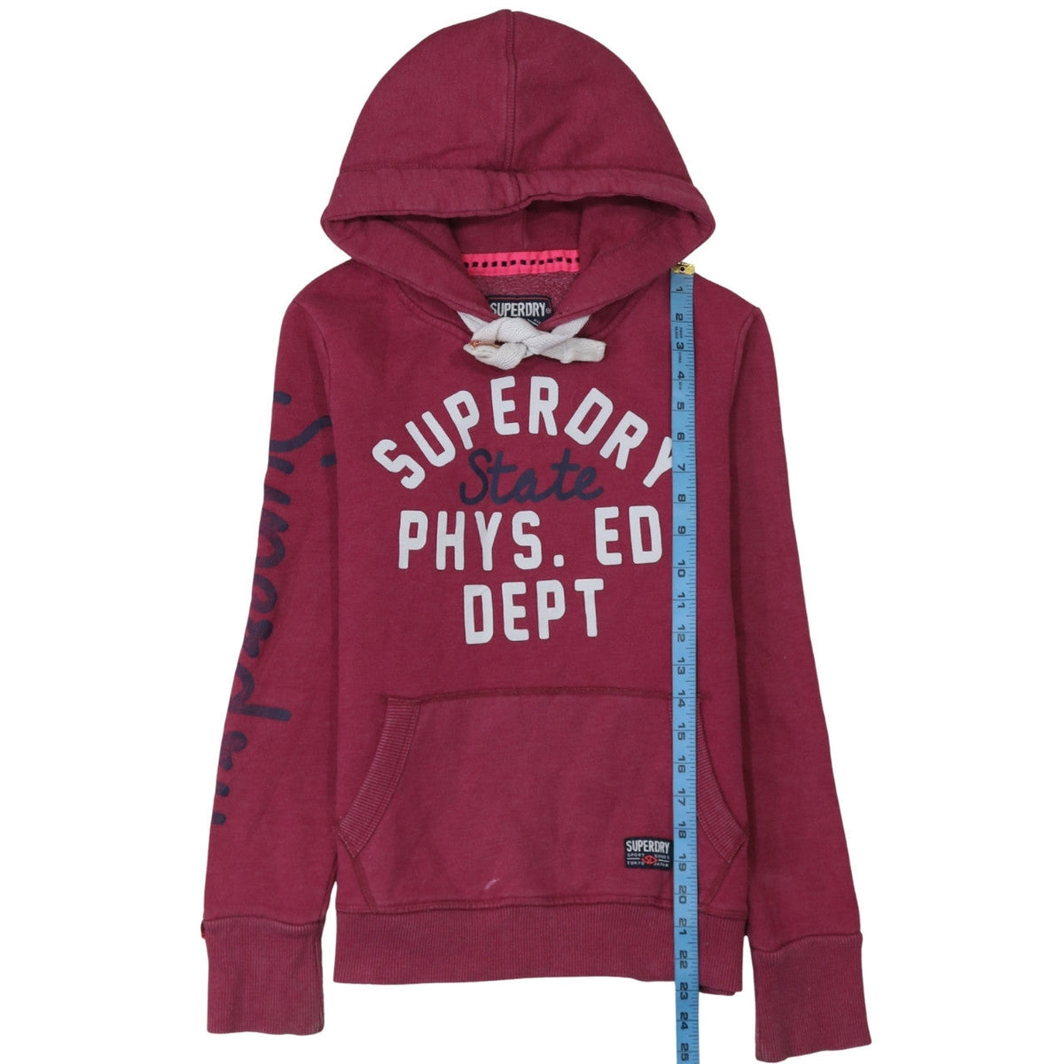 Womens UK Size S Superdry Red Pullover Hoodie