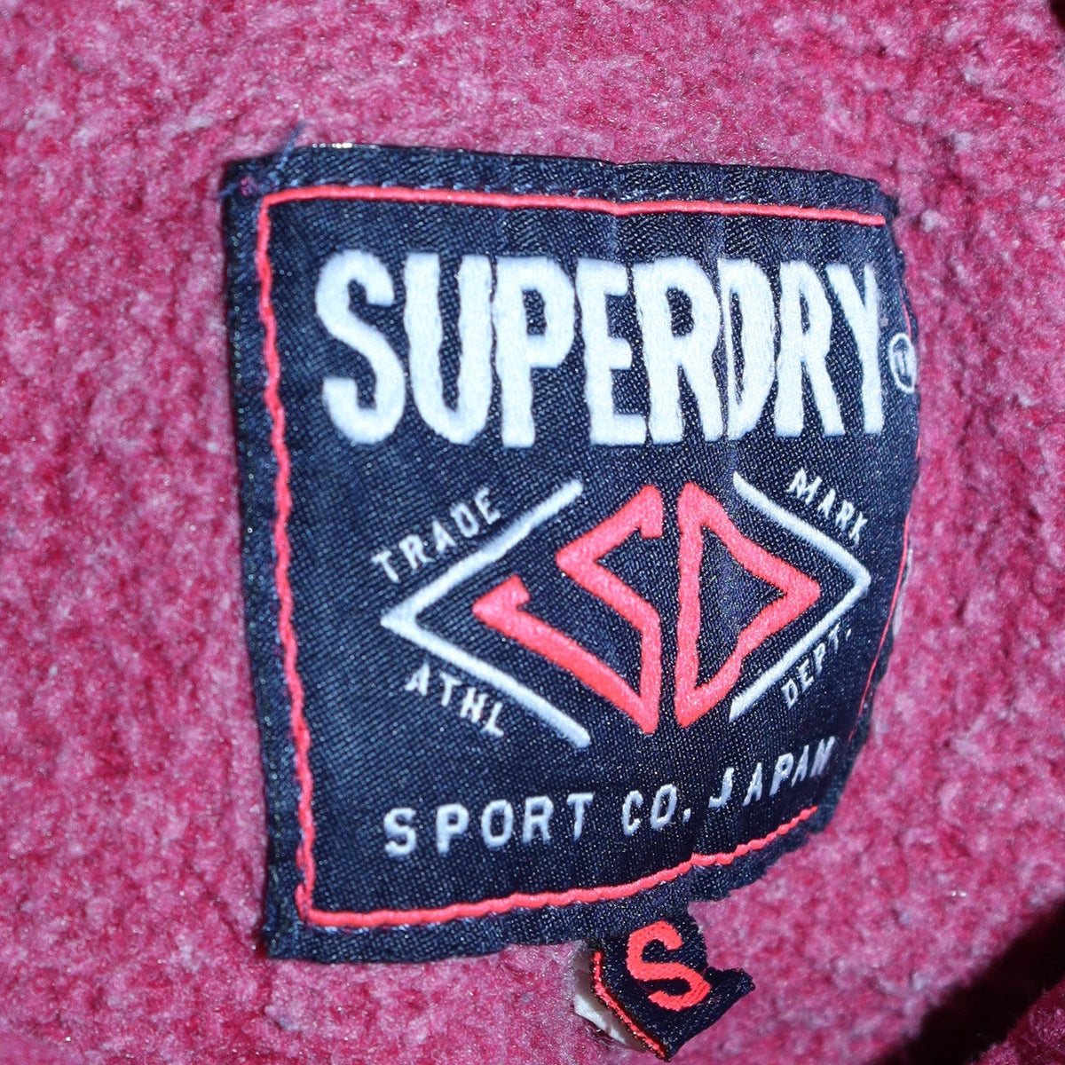 Womens UK Size S Superdry Red Pullover Hoodie