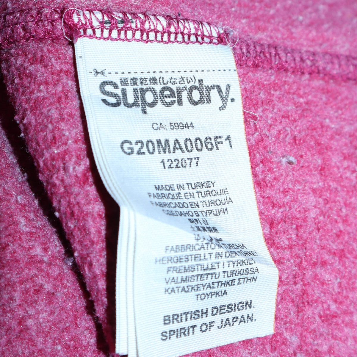 Womens UK Size S Superdry Red Pullover Hoodie
