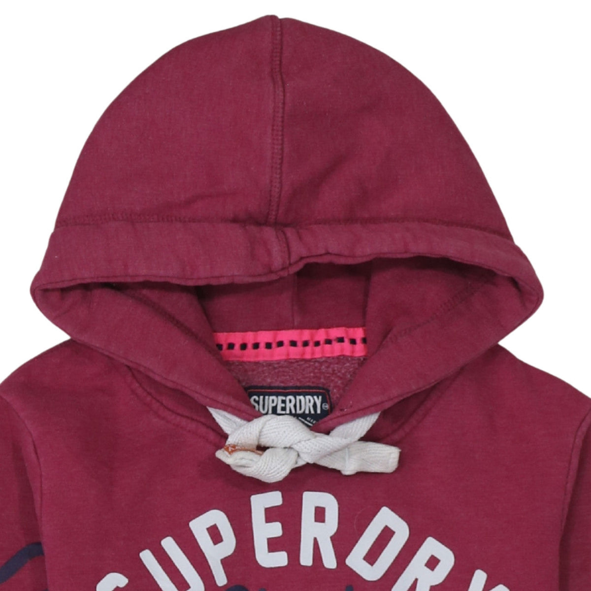 Womens UK Size S Superdry Red Pullover Hoodie