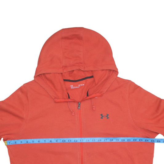 Mens UK Size XL Under Armour Red Full Zip Hoodie