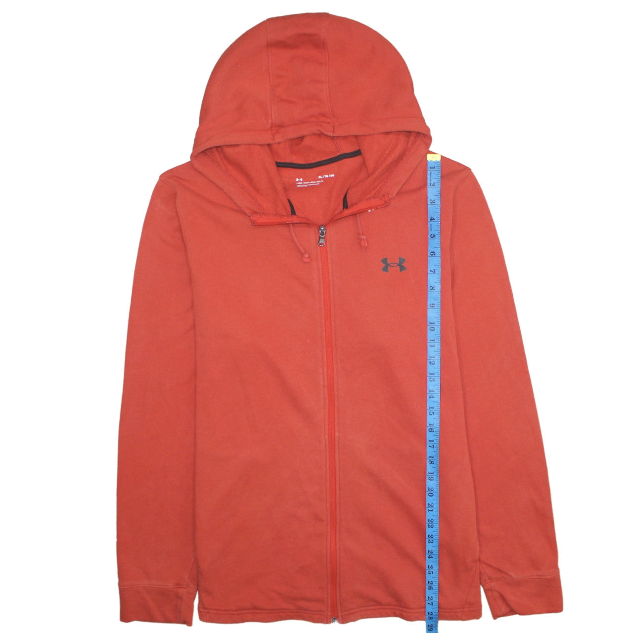 Mens UK Size XL Under Armour Red Full Zip Hoodie