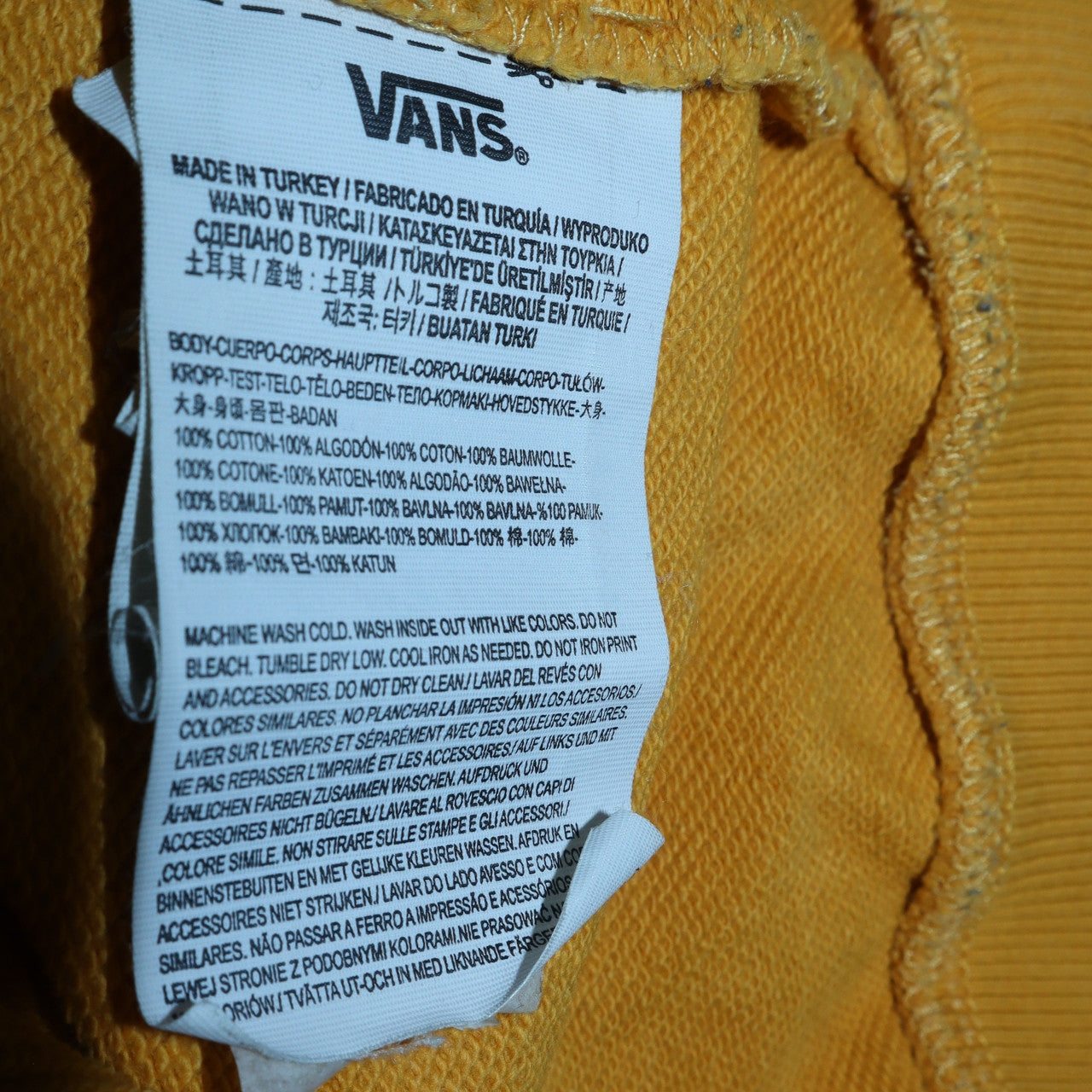 Womens UK Size M Vans Yellow Pullover Hoodie