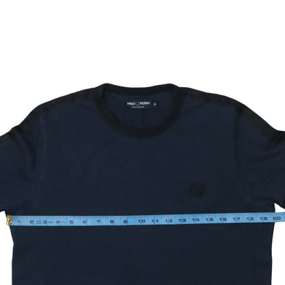 Fred Perry Men's Blue Cotton Crew Neck Sportswear T-Shirt M