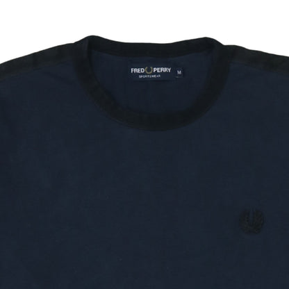 Fred Perry Men's Blue Cotton Crew Neck Sportswear T-Shirt M