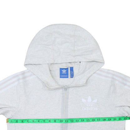 Womens UK Size M Adidas Grey Full Zip Hoodie