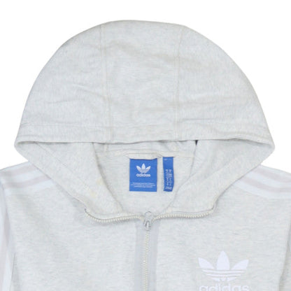 Womens UK Size M Adidas Grey Full Zip Hoodie