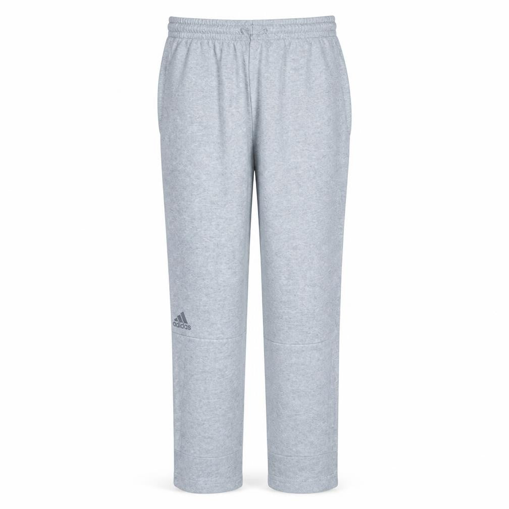 Adidas Men’s Grey L Fleece Sweatpants with Ankle Zip Pockets