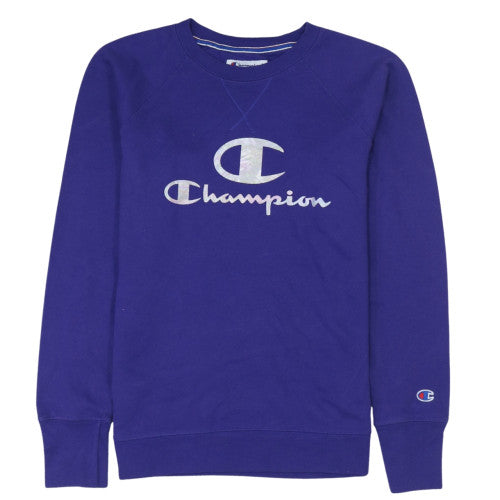 Womens UK Size M Champion Blue Pullover Sweatshirt