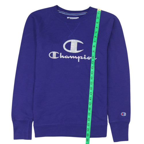 Womens UK Size M Champion Blue Pullover Sweatshirt