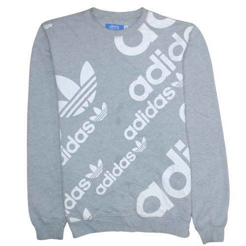 Mens UK Size M Adidas Grey Pullover Sweatshirt