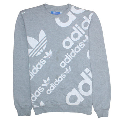 Mens UK Size M Adidas Grey Pullover Sweatshirt