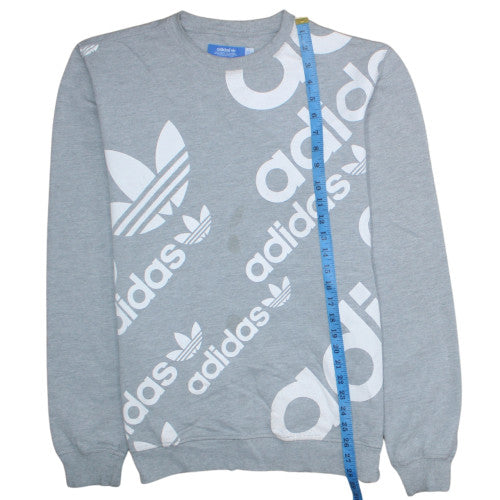 Mens UK Size M Adidas Grey Pullover Sweatshirt
