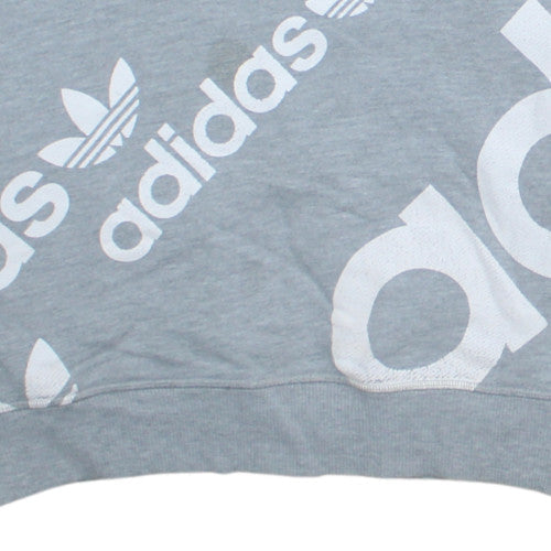 Mens UK Size M Adidas Grey Pullover Sweatshirt